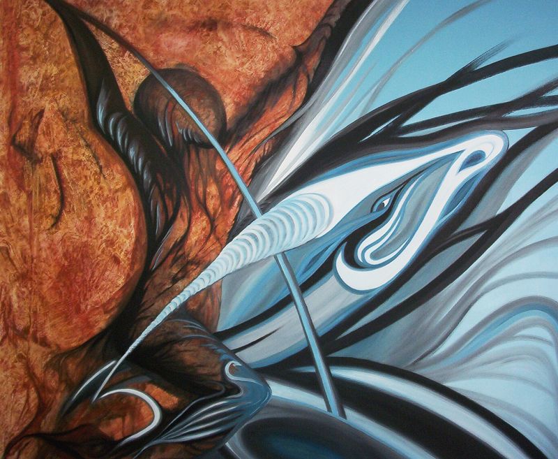 Jäger, Öl auf Leinwand 150x180 cm Jäger