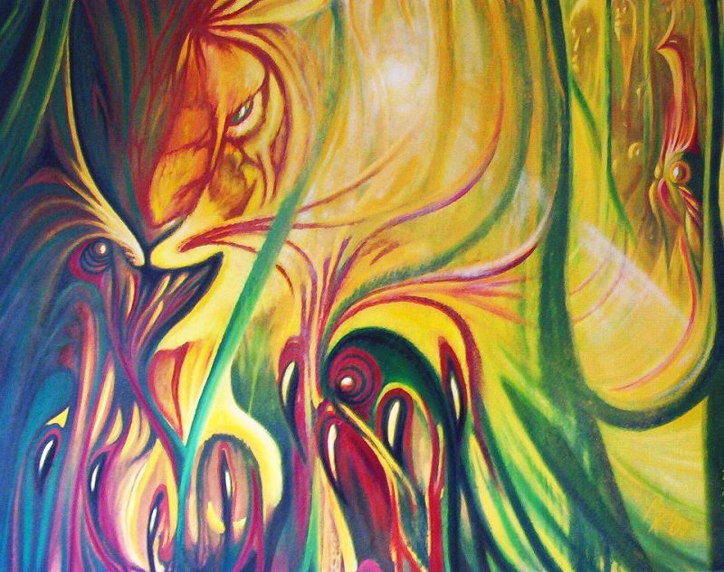 Tiger, Öl auf Leinwand 120x150 cm Tiger